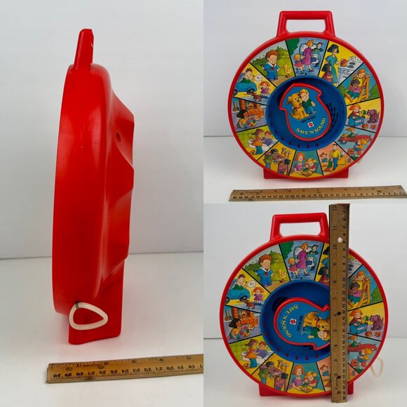 Vtg 1985 Red Plastic Kid Child Toy Safe Sound See Say Mattel Pull String Spin - Picture 2 of 10